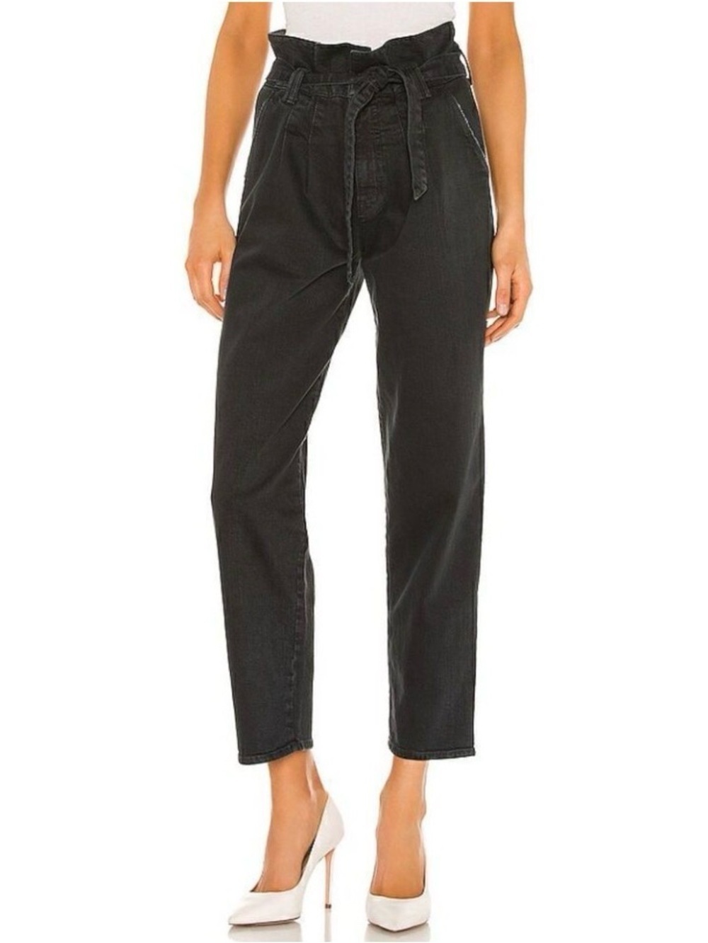 Mother Superior Greaser High Waist Black Grey Paperbag Jeans Size 25